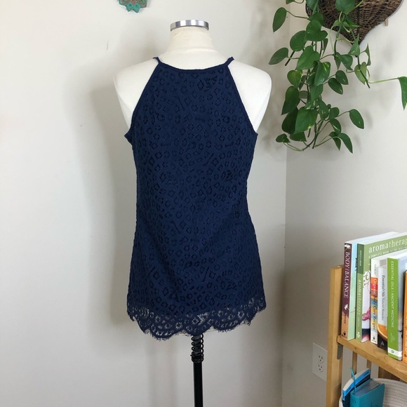 Romeo & Juliette lace tassel ties tank navy medium - Picture 6 of 11